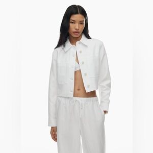 😎Aritzia Wilfred CruiseLinen Cropped Jacket